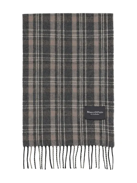 Marc O'Polo plaid fringed scarf