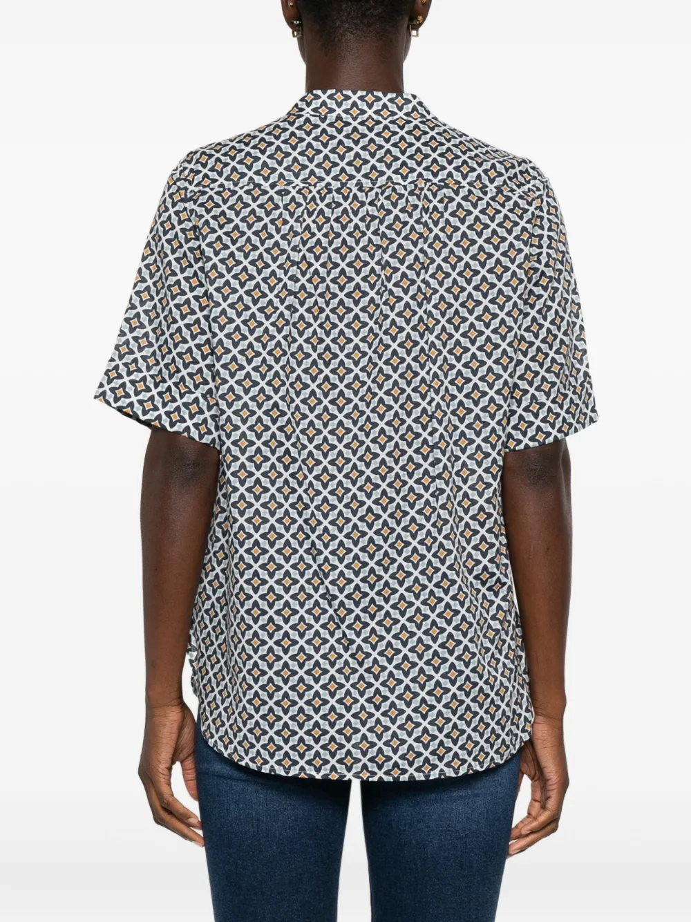 Marc O'Polo Blouse met geometrische print Blauw
