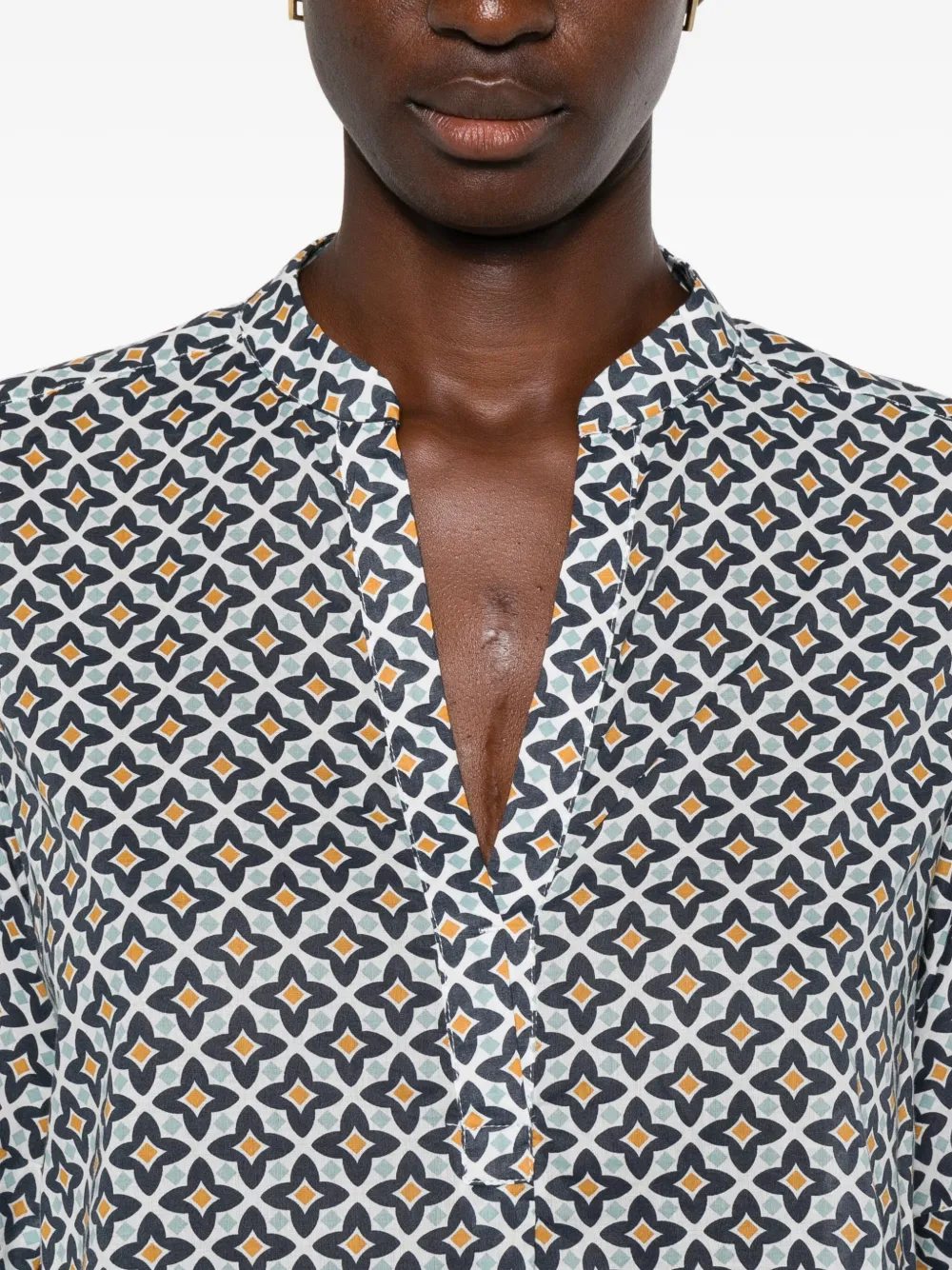 Marc O'Polo Blouse met geometrische print Blauw
