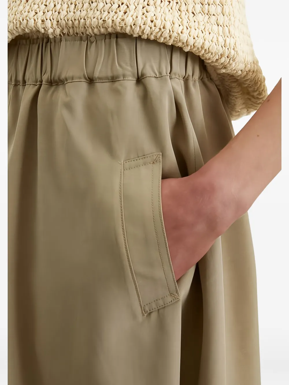 Marc O'Polo Rok met elastische taille Bruin