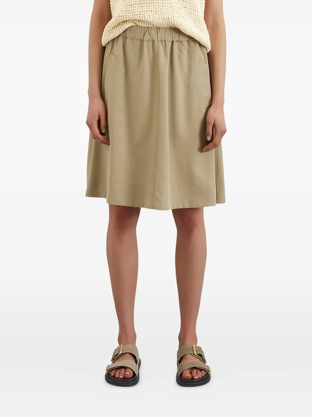 Marc O'Polo Rok met elastische taille Bruin