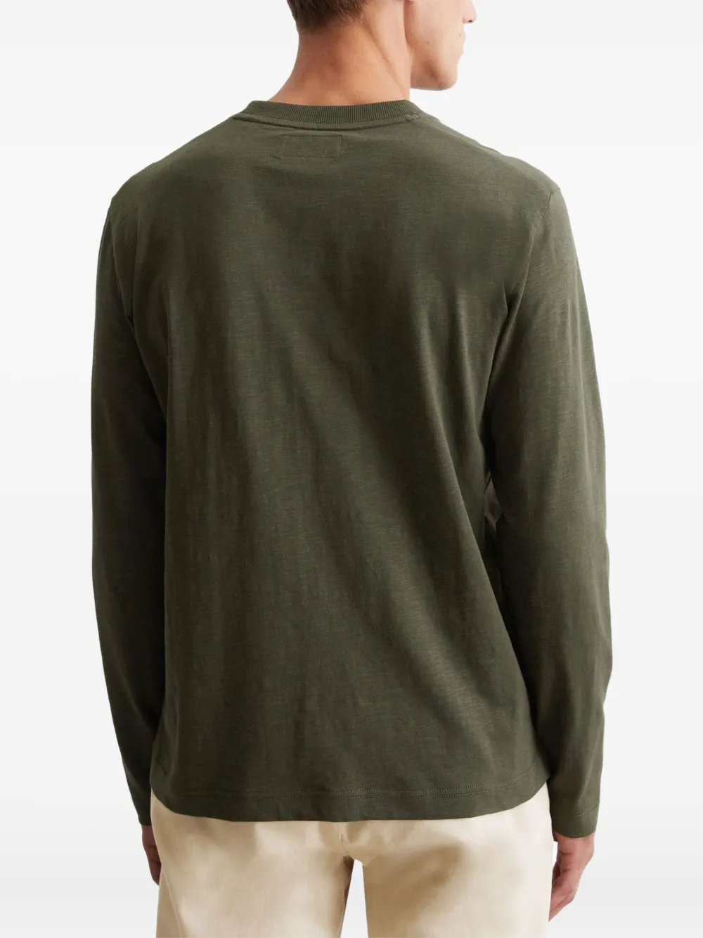 Marc O'Polo T-shirt met lange mouwen en zak Groen
