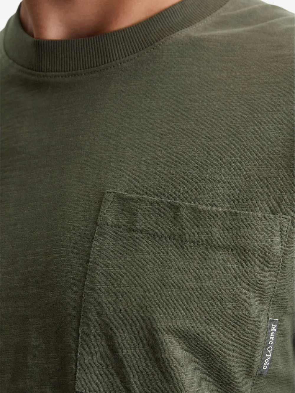 Marc O'Polo T-shirt met lange mouwen en zak Groen