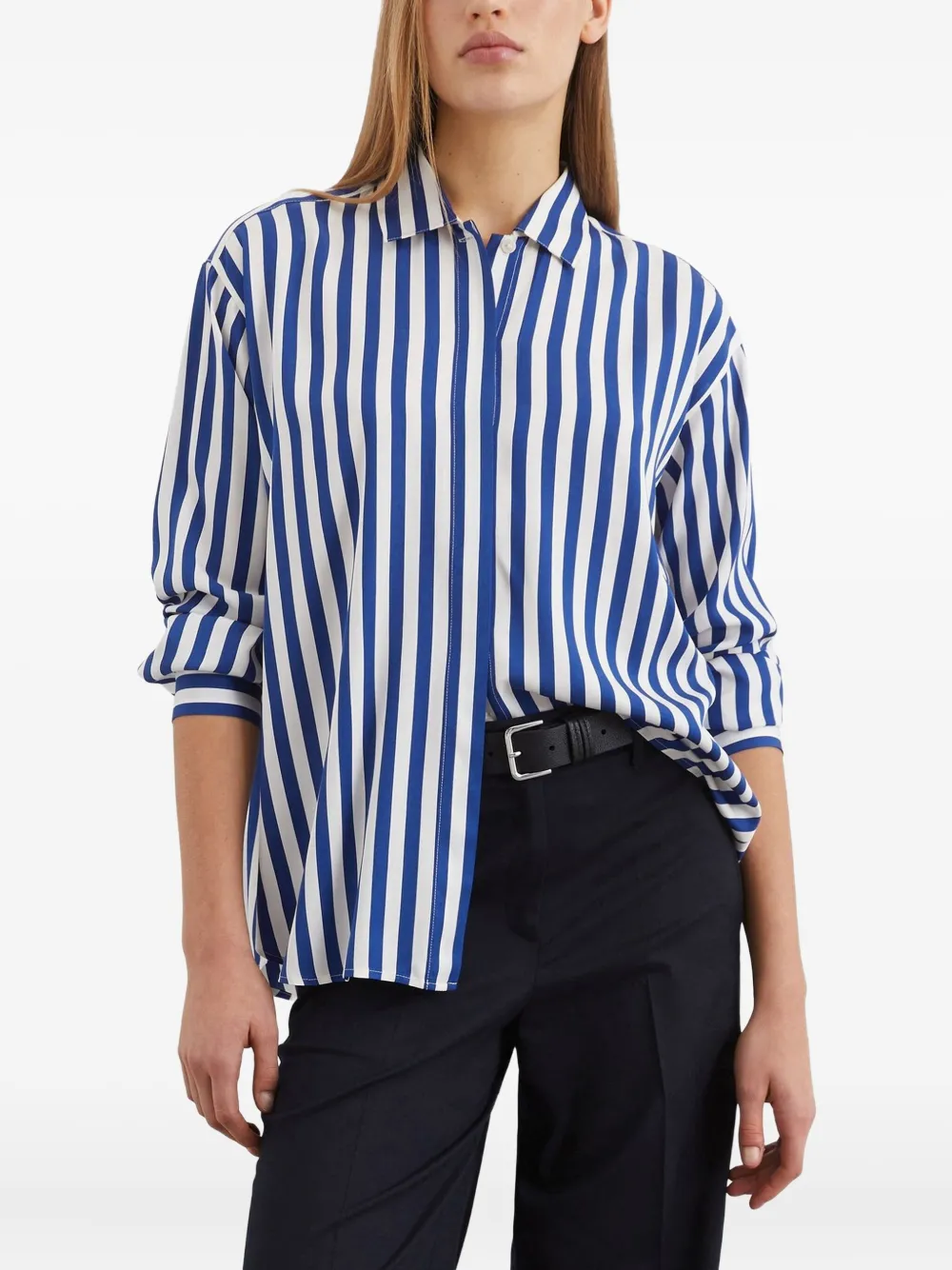 Marc O'Polo striped button-up shirt - Wit