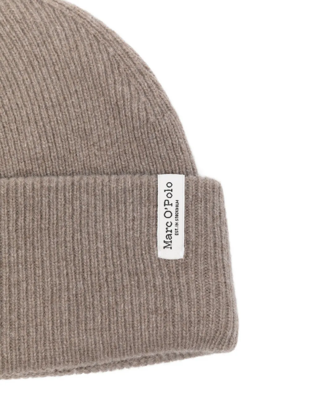 Marc O'Polo ribbed folded-brim beanie Bruin