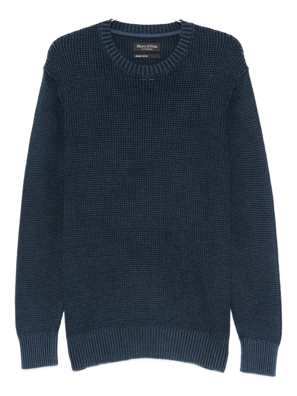 Marc O'polo Textured Crew-neck Jumper In Blue