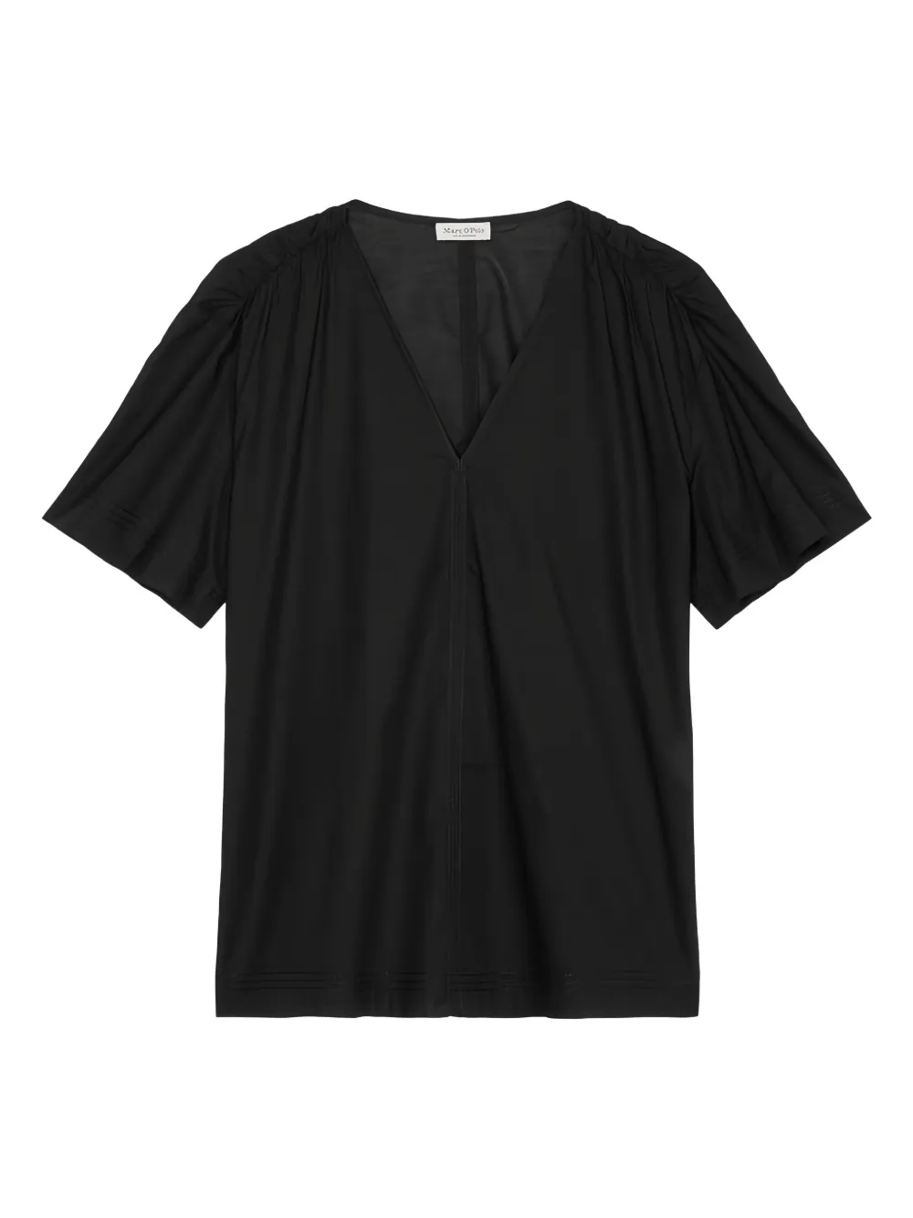 Marc O'Polo gathered-detail V-neck top | Black | Image 1