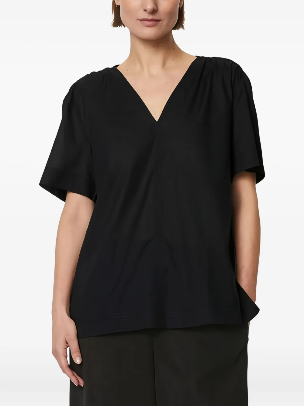 Marc O'Polo gathered-detail V-neck top | T-Shirts & Jersey Shirts | Image 2