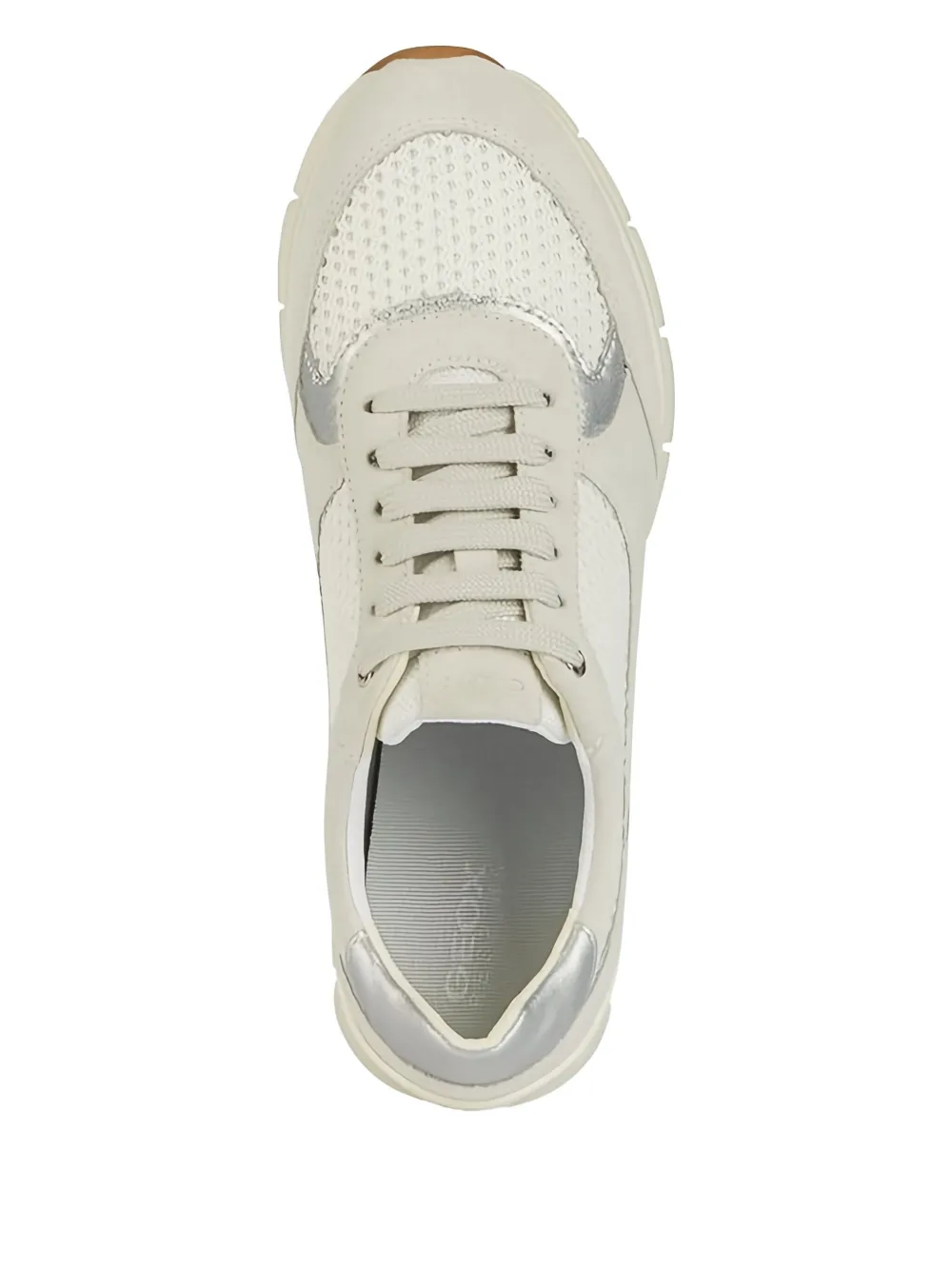 Geox Sukie suède sneakers met mesh vlak Beige