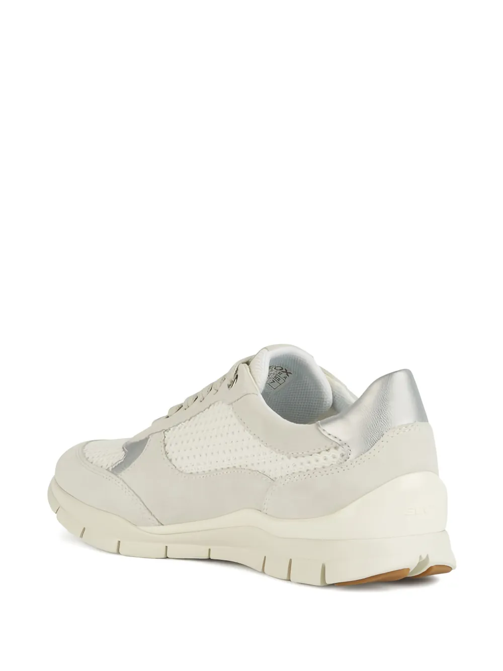 Geox Sukie suède sneakers met mesh vlak Beige