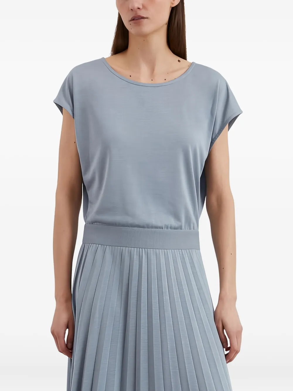 Marc O'Polo pleated midi dress - Blauw