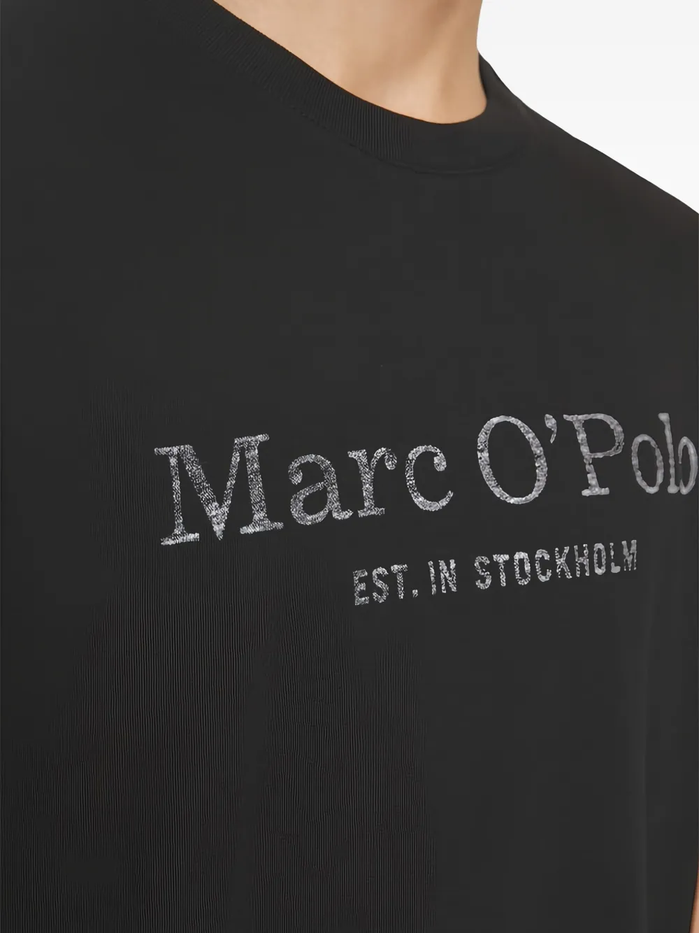 Marc O'polo Graphic-logo T-shirt In Black