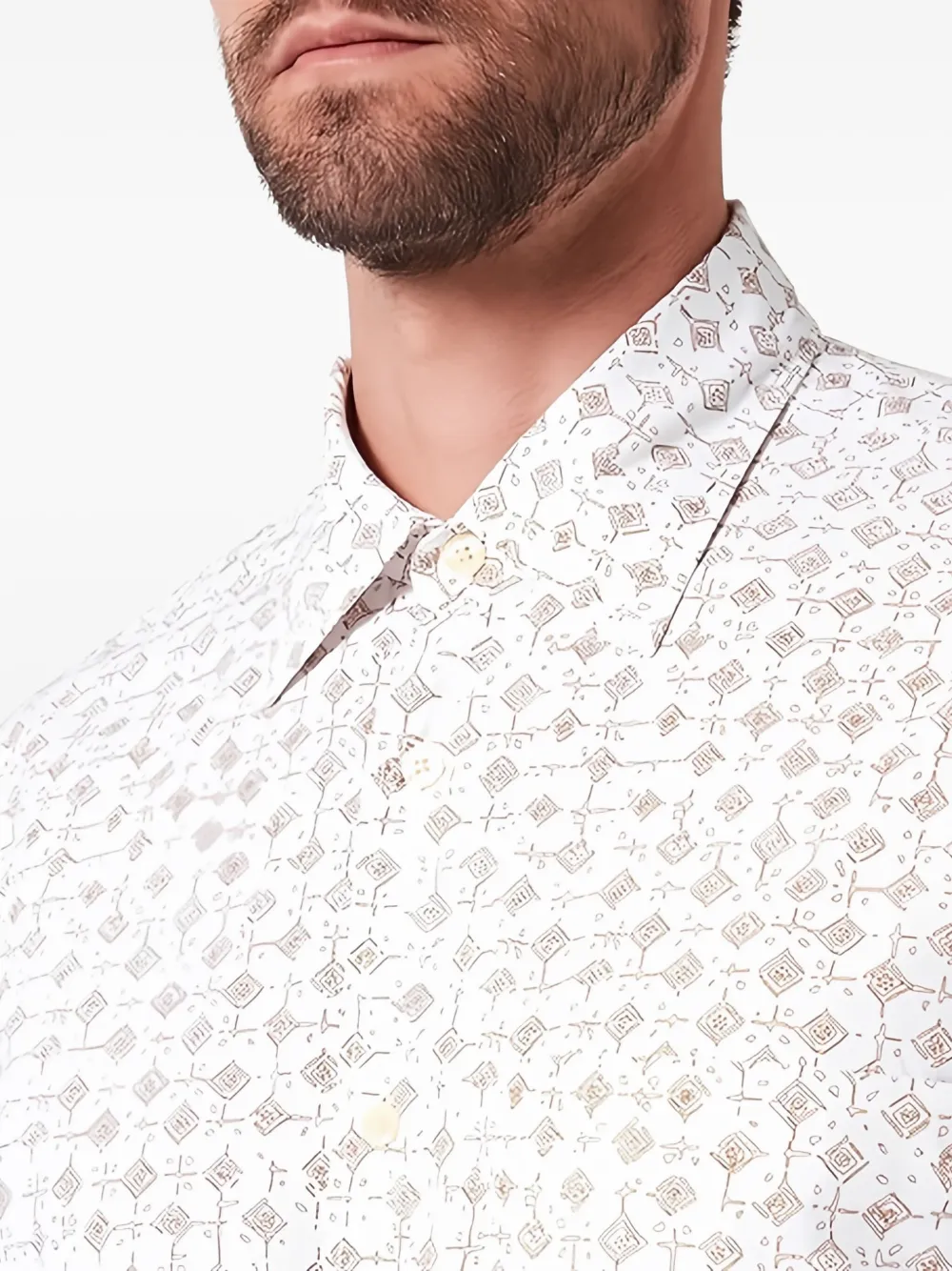 Marc O'Polo Overhemd met geometrische print Wit