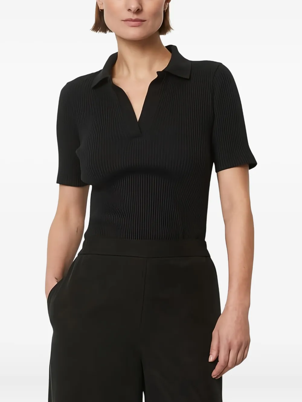 Marc O'Polo ribbed polo top | Polo Tops | Image 2