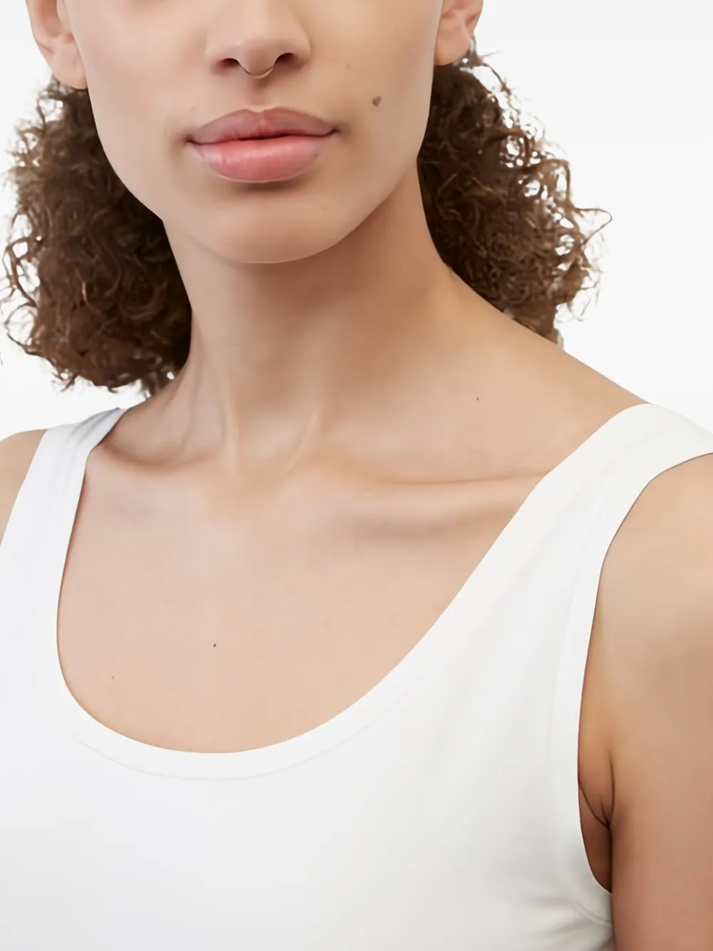Marc O'Polo Tanktop met diepe ronde hals Wit