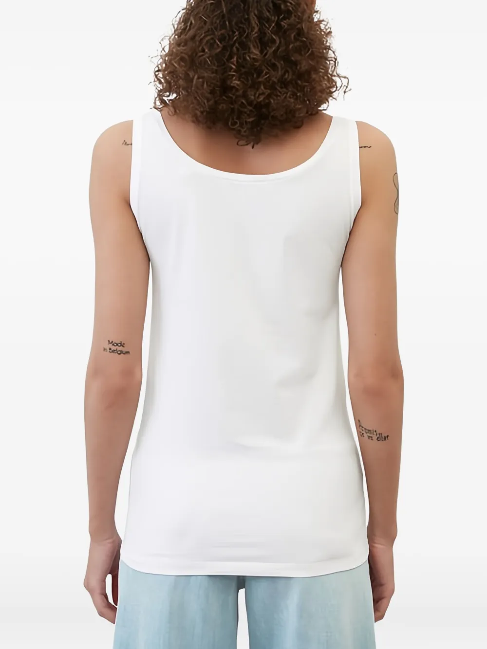 Marc O'Polo Tanktop met diepe ronde hals Wit