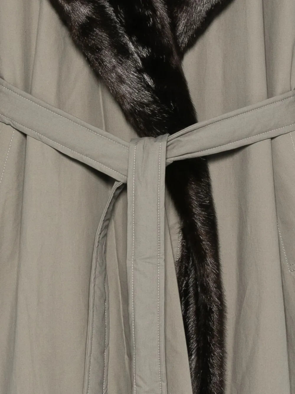 Magda Butrym Fur Hooded Coat In Gray