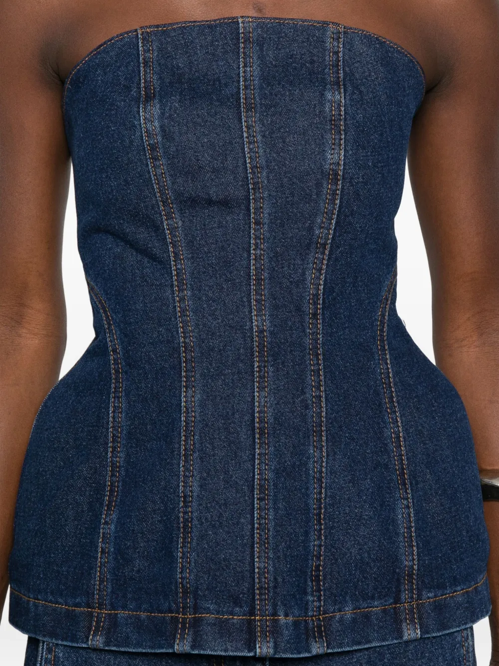 Magda Butrym Denim Corset In Blue