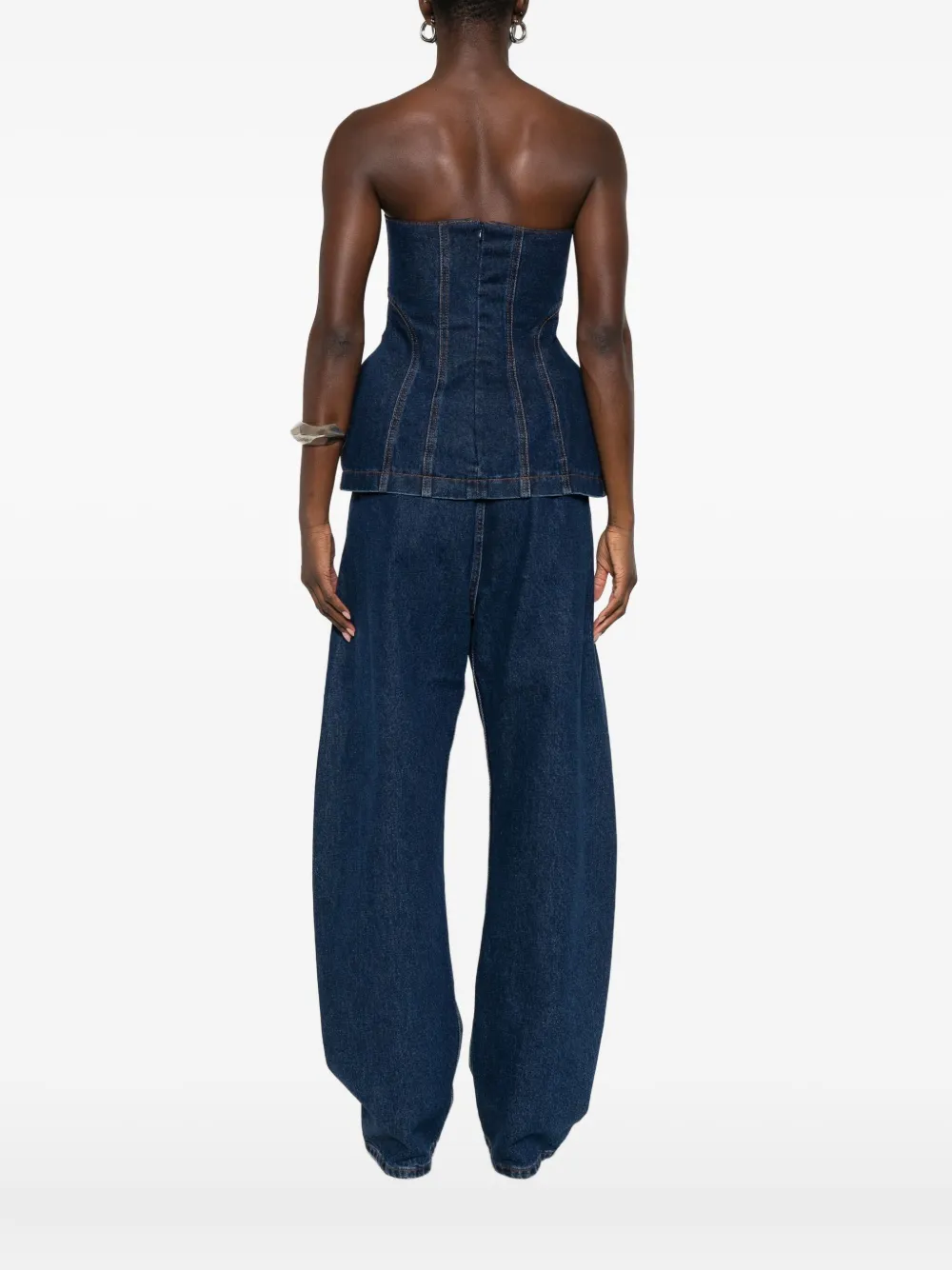 Magda Butrym Denim Corset In Blue