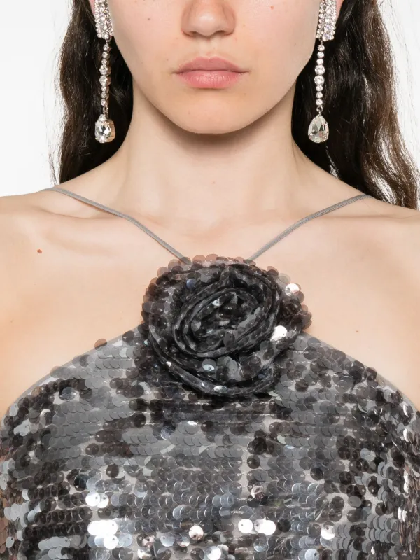 magda butrym grey dress Fitted dress with back tie detail in grey