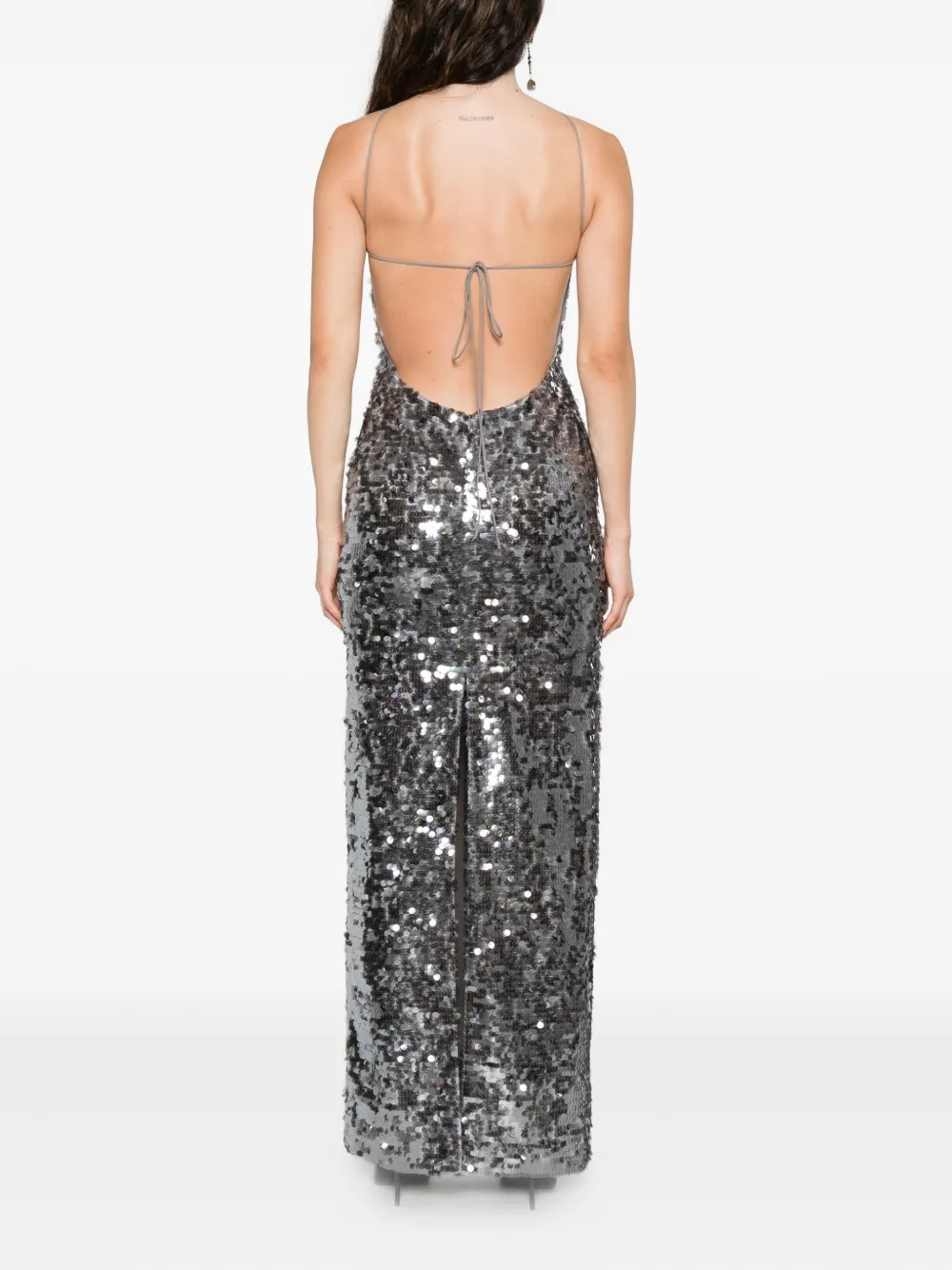 Magda Butrym Sequin-embellished Maxi Dress In Gray