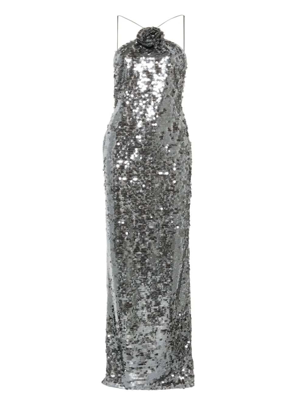 Magda Butrym robe ornée de sequins à coupe longue | gris | Image 1