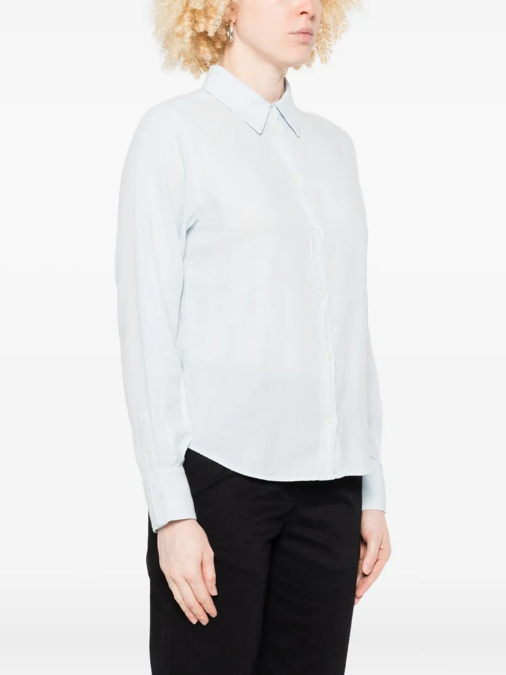 Marc O'Polo long-sleeve button-up shirt Blauw