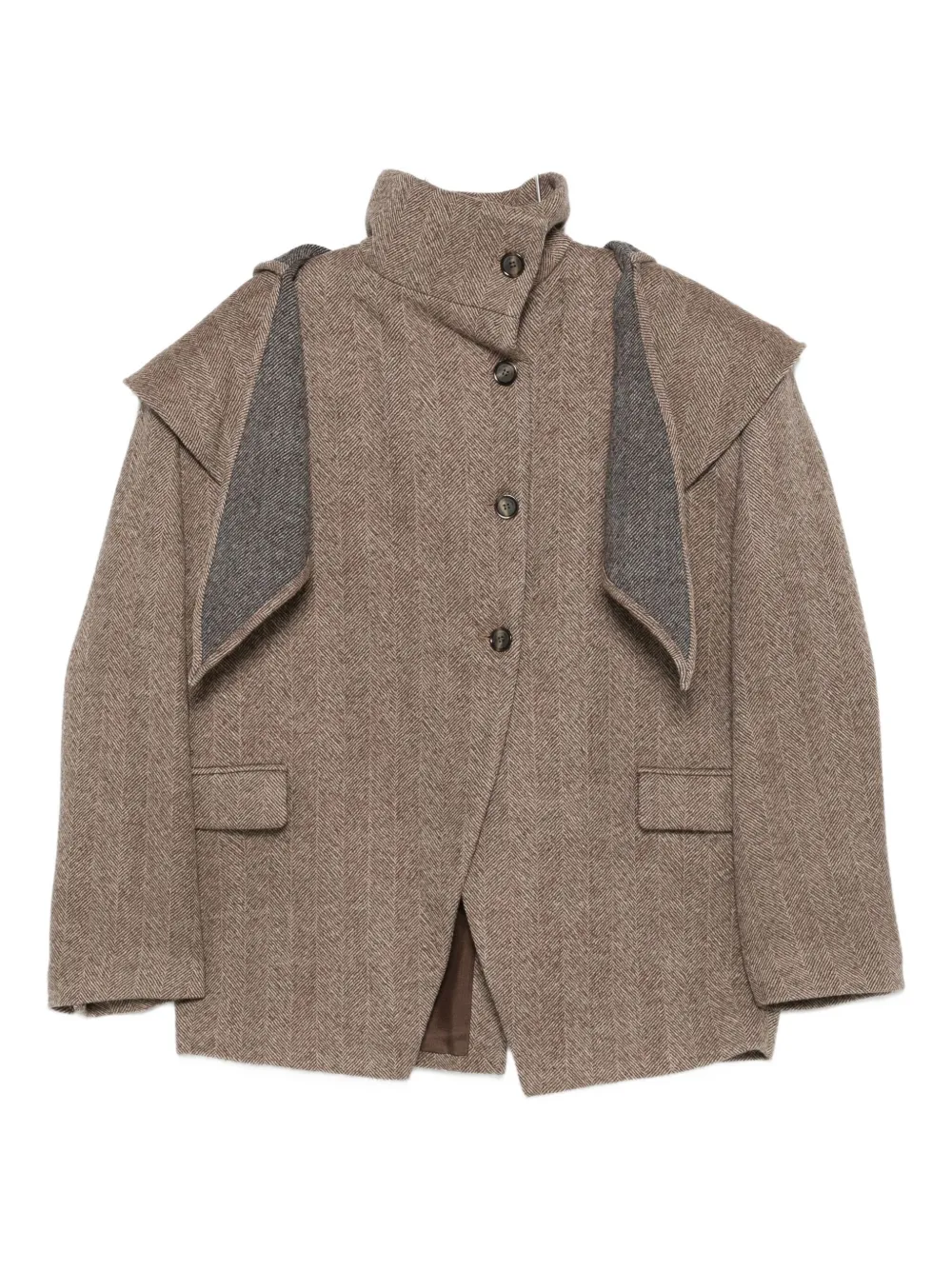 Magda Butrym shoulder-detail layered blazer | Brown | Image 1