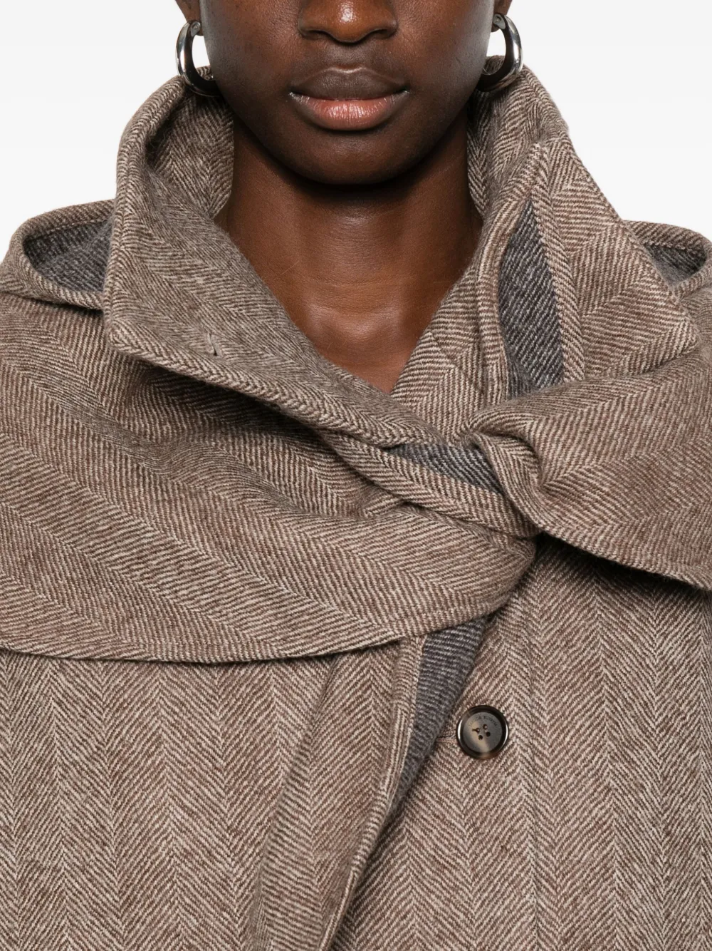Magda Butrym Shoulder-detail Layered Blazer In Brown
