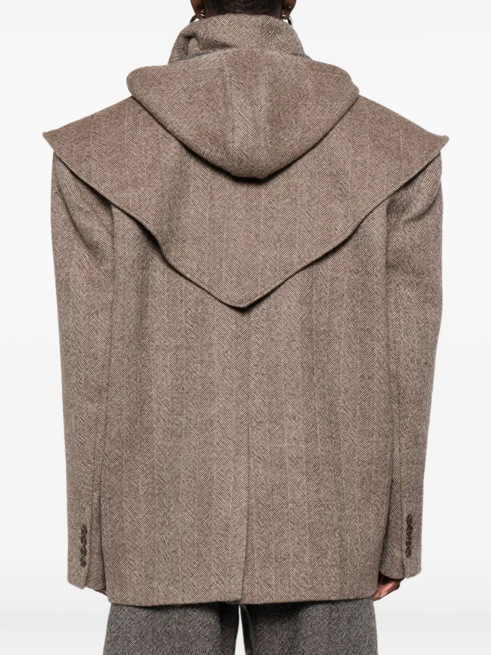 Magda Butrym Shoulder-detail Layered Blazer In Brown