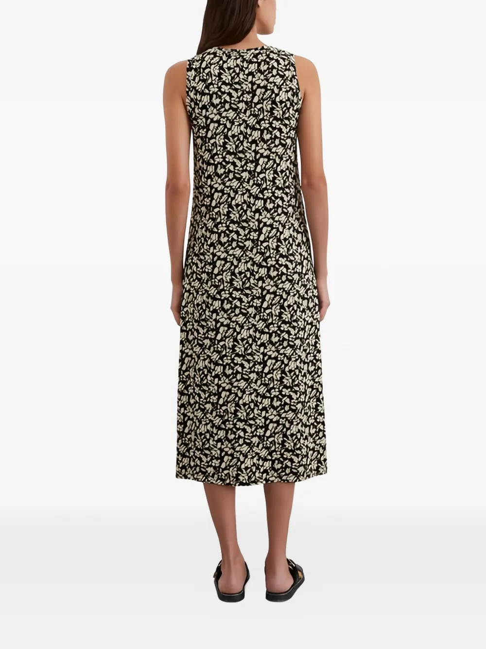 Marc O'Polo Midi-jurk met bloemenprint Zwart