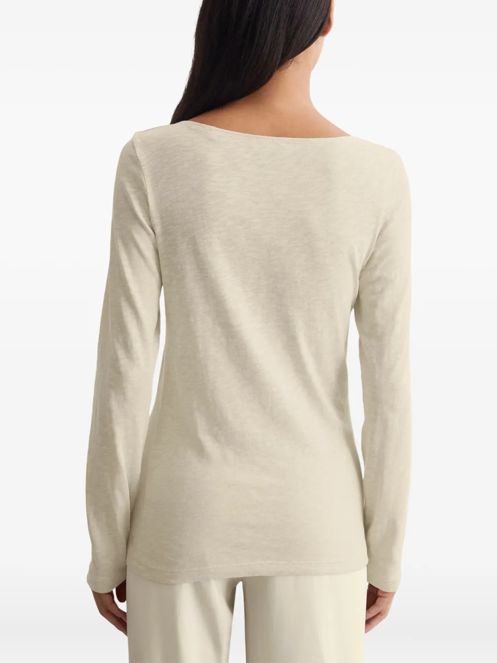 Marc O'Polo Top met boothals en lange mouwen Beige