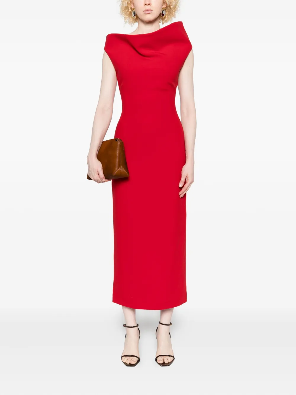 Magda Butrym off-shoulder midi dress - Rood