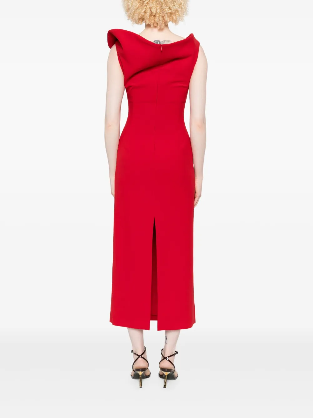 Magda Butrym Off-shoulder midi-jurk Rood