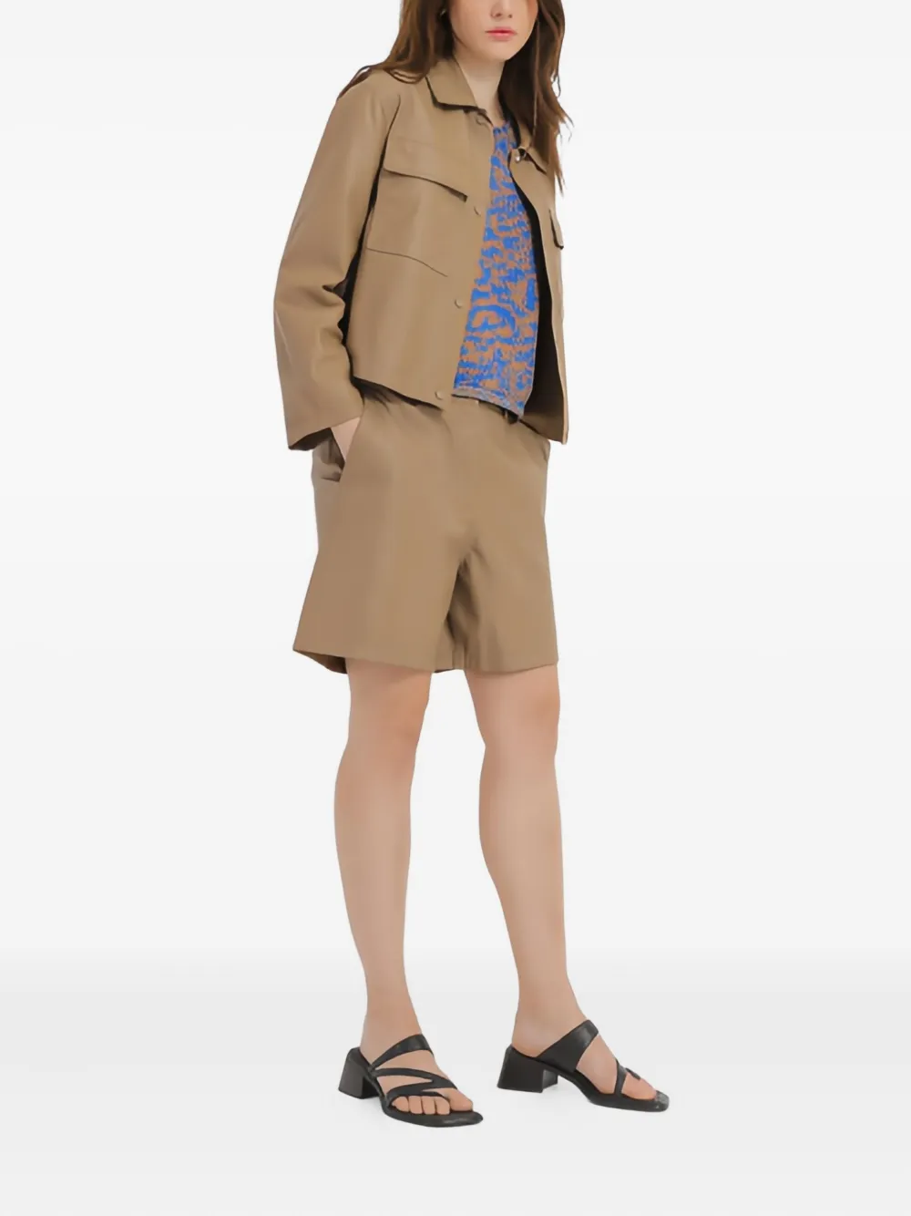 Marc O'Polo Cropped shirtjack Bruin