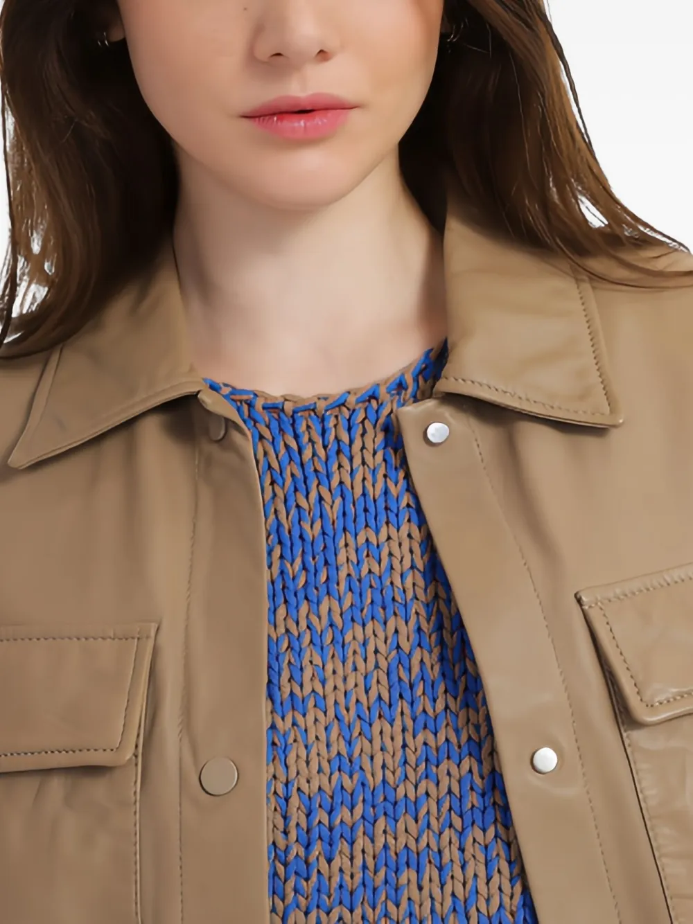Marc O'Polo Cropped shirtjack Bruin