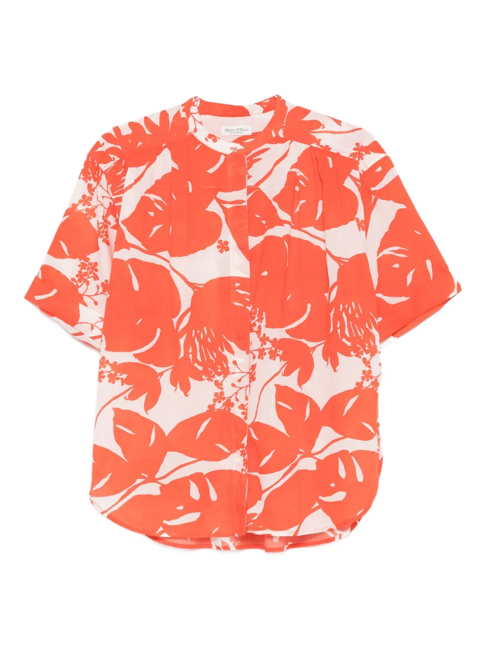 Marc O'polo Floral Gathered Shirt In Orange