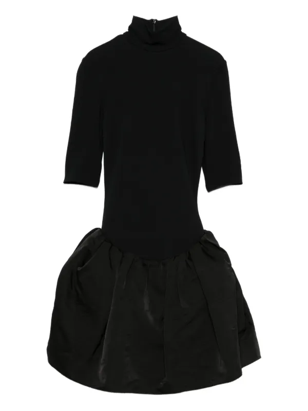 black puffball mini dress Fortune Lace Bust Mini Dress Black