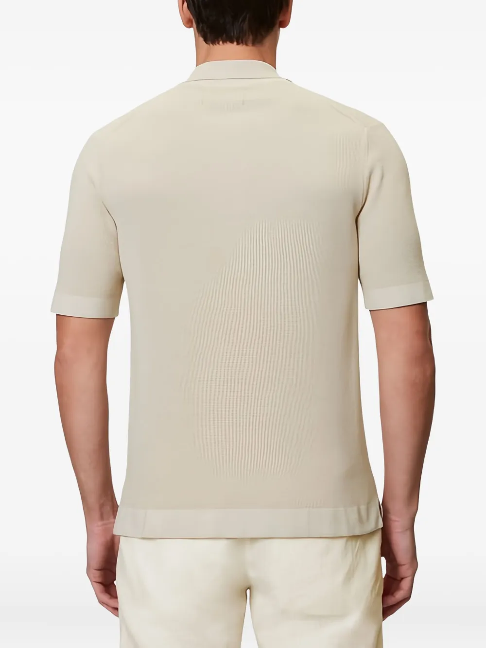 Marc O'Polo Geribbeld poloshirt Beige