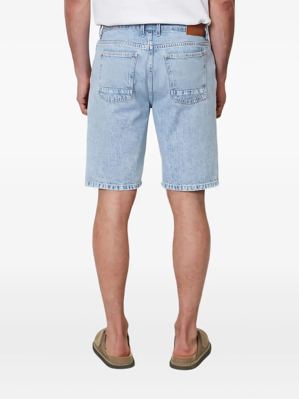 Marc O'Polo Gerafelde denim shorts Blauw