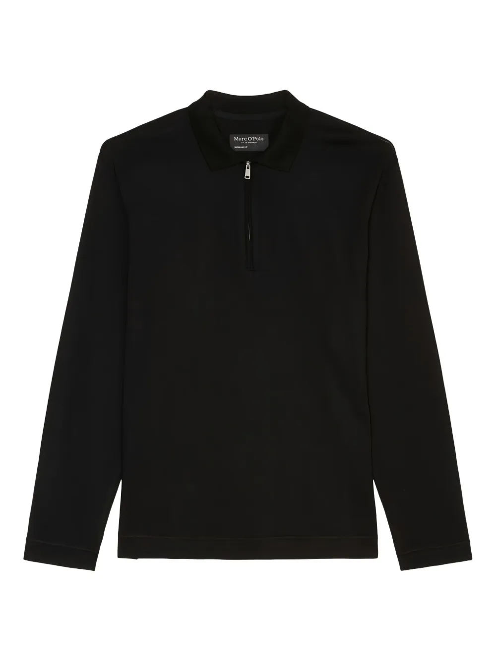 Marc O'Polo short-zip polo shirt | Black | Image 1