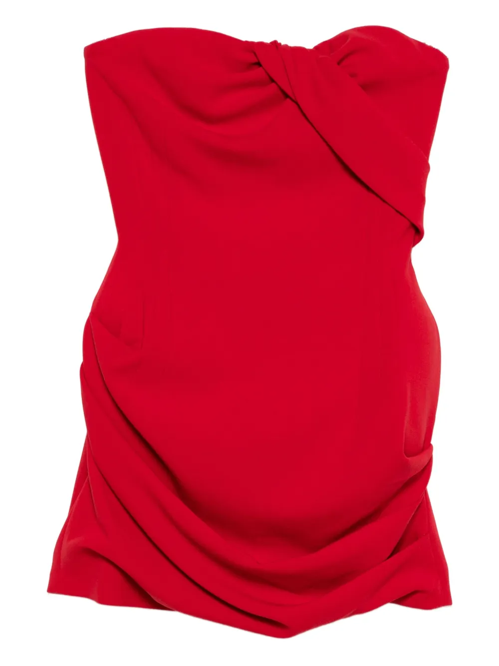 Magda Butrym Draped Strapless Mini Dress In Red