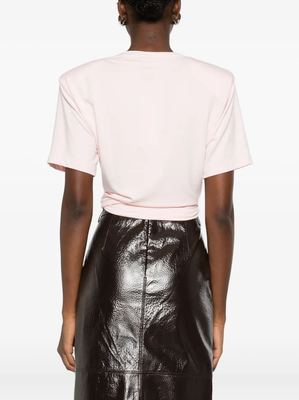 Magda Butrym Knotted Front T-shirt In Pink