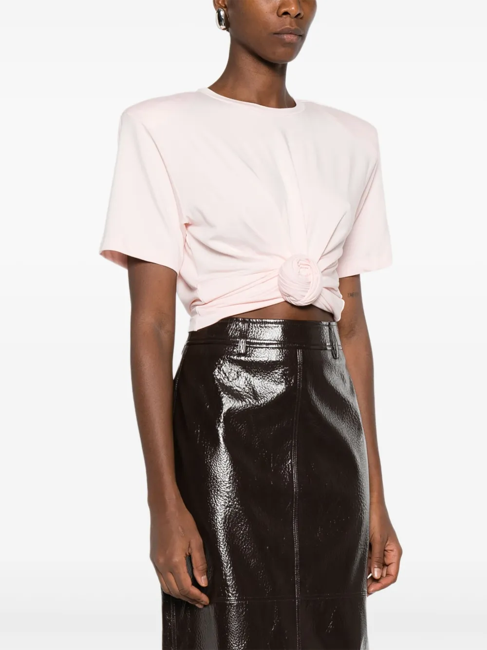 Magda Butrym Knotted Front T-shirt In Pink