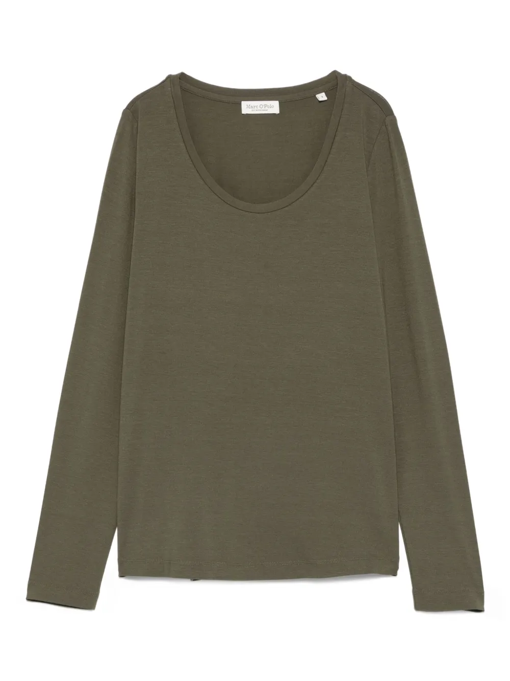 scoop-neck long-sleeve top