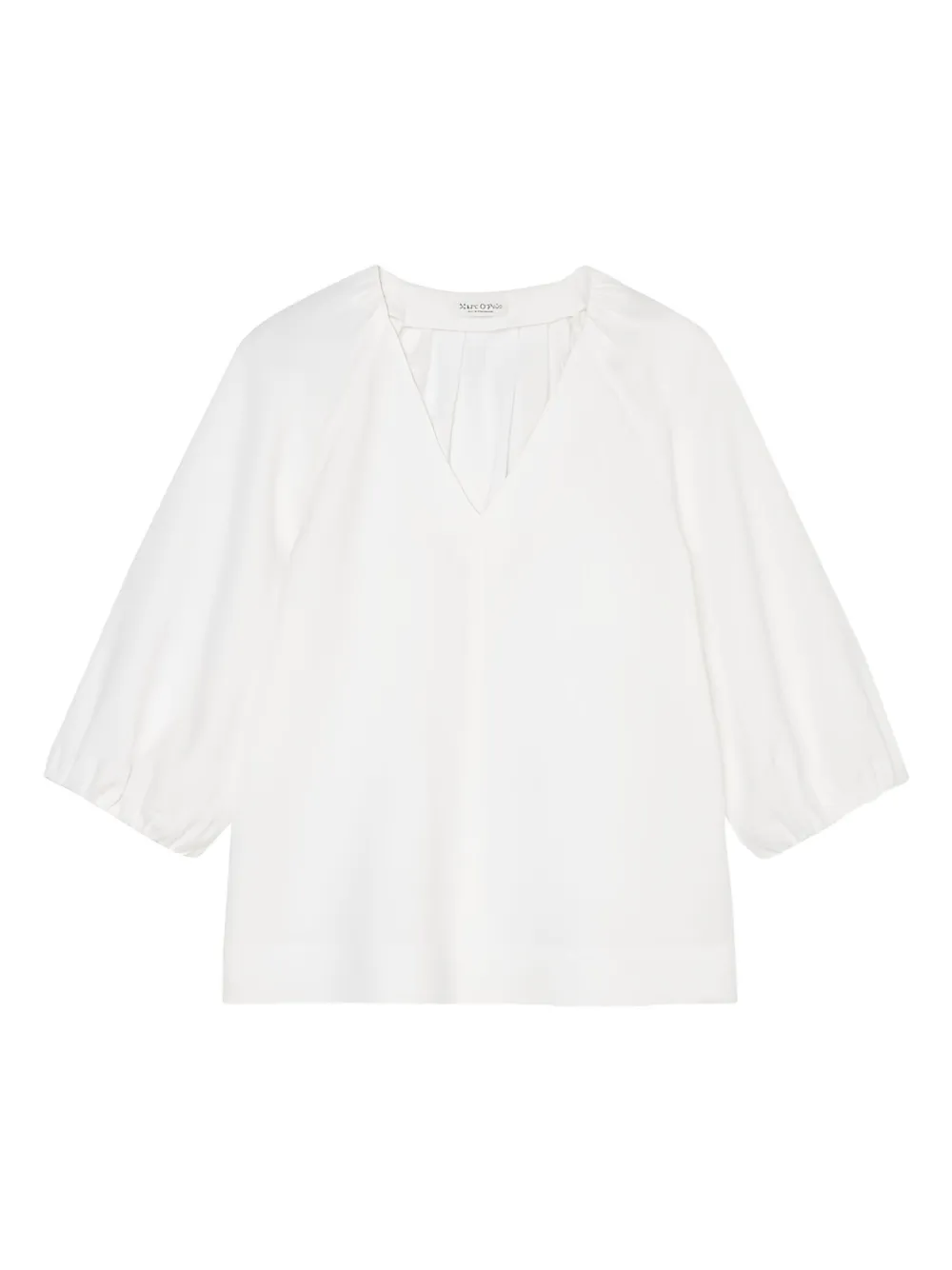 V-neck balloon-sleeve blouse