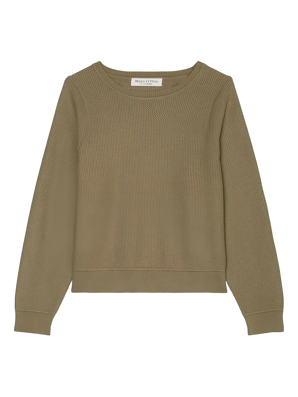 Marc O'Polo Trui met wafelpatroon Bruin