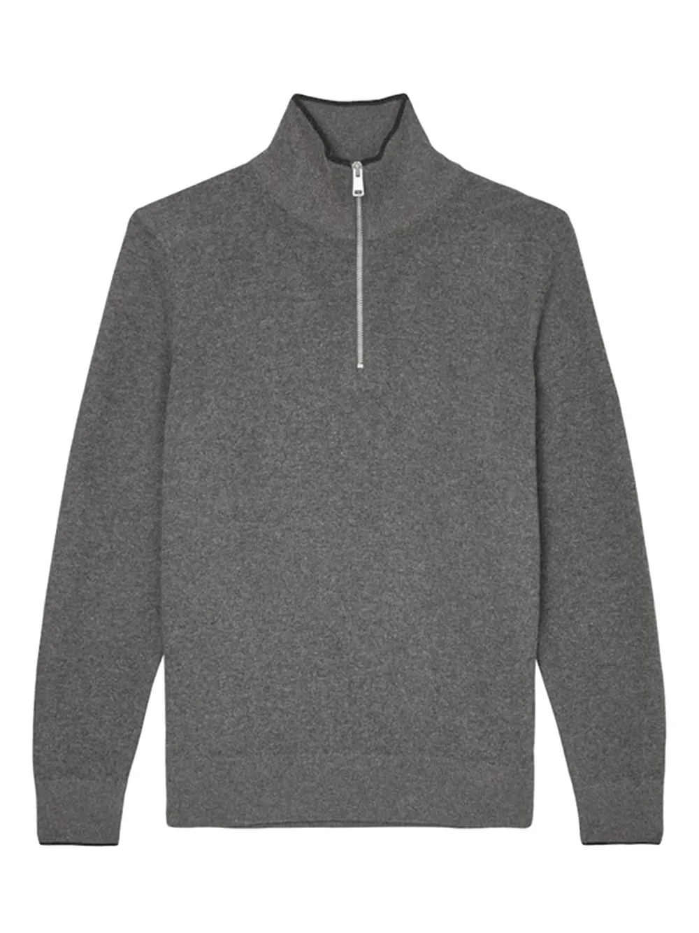 zip-up mock-neck sweater
