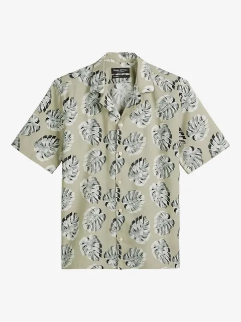 Marc O'Polo leaf-print short-sleeve shirt
