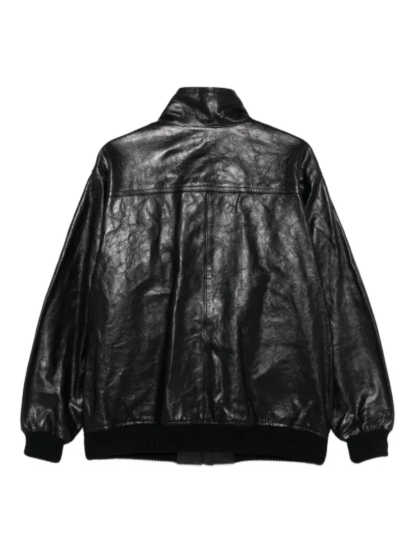 ジャケット・アウター AURALEE Heavy Lamb Leather Zip Blouson Lamb Leather Zip Blouson in Dark Brown